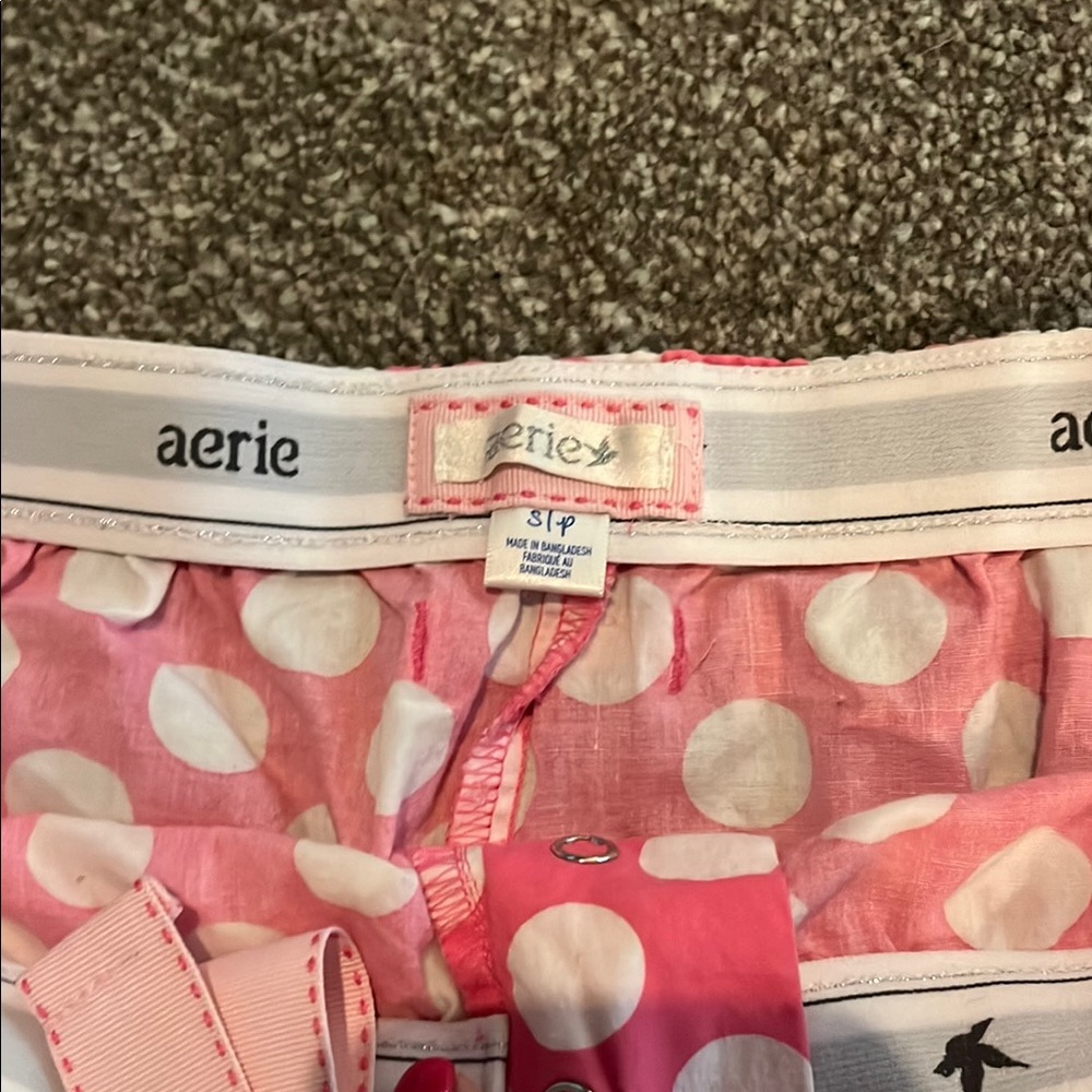 Aerie Pink Polka Dot Pajama Shorts - Picture 3 of 4
